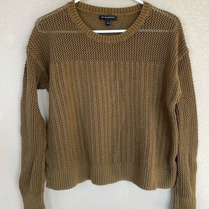 Banana Republic Open Stitch Boxy Cotton Sweater in Brown/Mushroom Color, Size L